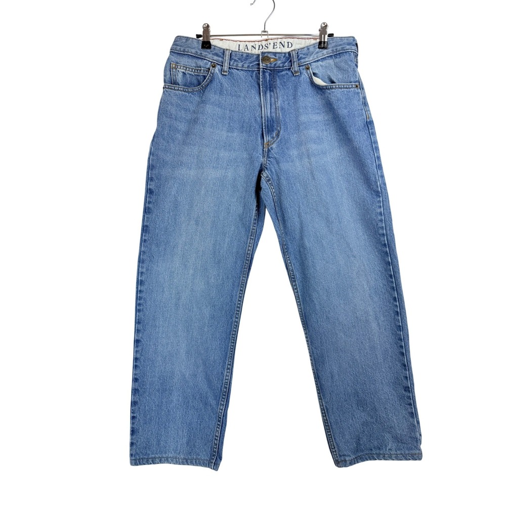 Lands End Mens Traditional Fit Light Wash Denim Jeans Size 33‎